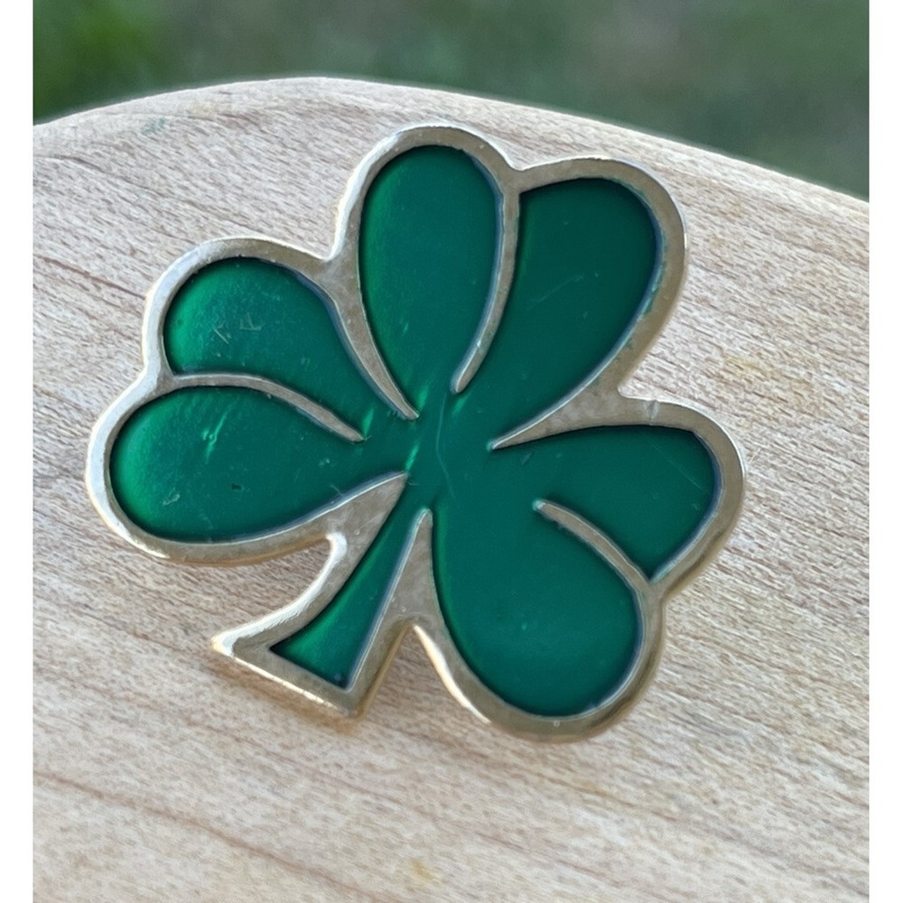 Green Clover Lapel Pin Vintage 1" Lucky ST Patrick's Day